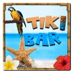 Brand new 🤩 Bars 3.5in Foam Square Coaster - Tiki Beach Theme 🔥