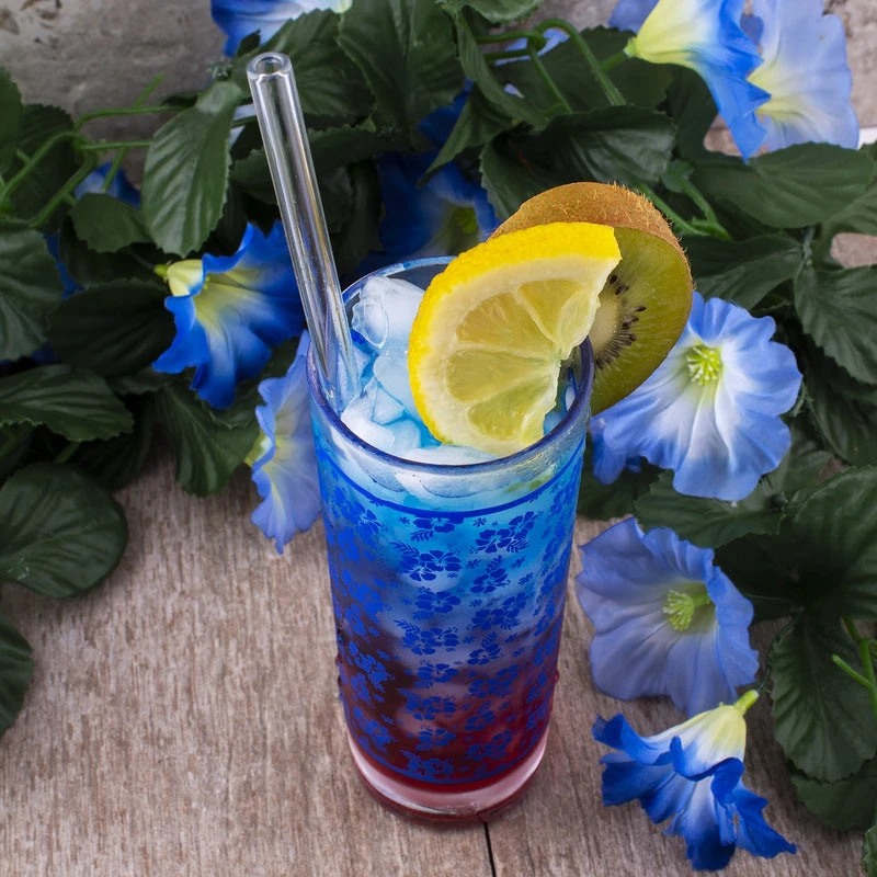 Brand new ✨ Bars BarConic® Blue Hibiscus Pattern Highball Glass - 9.5 Oz 🔥 - Image 2
