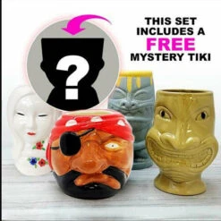 Budget ❤️ Bars Stranded Island Tiki Mug Drinkware Package - Set Of 4 + FREE Mystery Tiki ✨