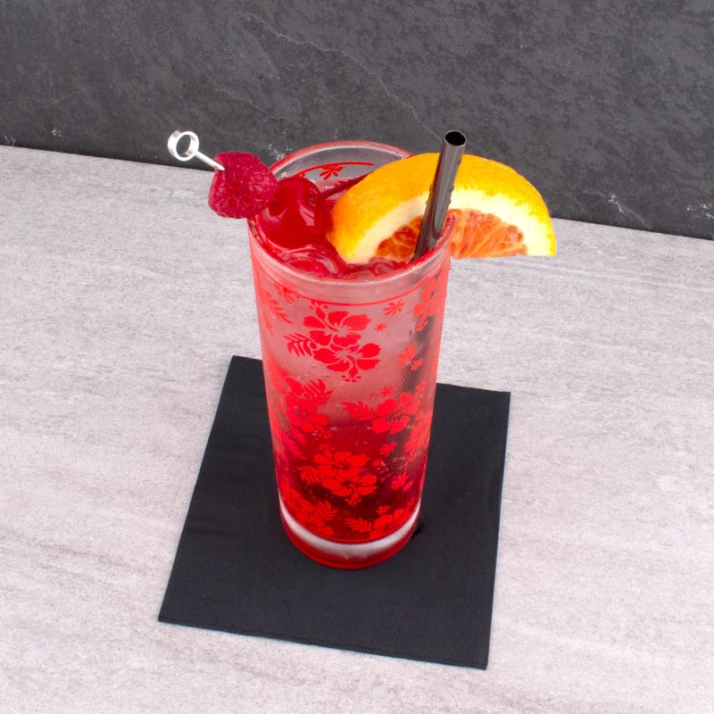 Wholesale 𤩠Bars BarConicĀ® Red Hibiscus Pattern Highball Glass - 9.5 Oz ā - Image 2