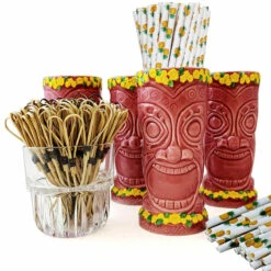 Best Pirce ⭐ Bars Pink Goddess Tiki Mug Drinkware Set 💯