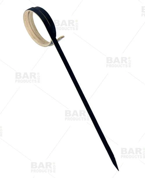 Outlet ⌛ Bars Ring Bamboo Cocktail Picks - Black - 100 Pack 🧨