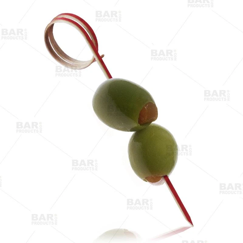 Outlet ๐ Bars Ring Bamboo Cocktail Picks - Red - 100 Pack ๐ - Image 3