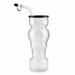 Budget ⭐ Bars BarConic® Party Yard - Skull W/lid & Straw - Clear - 30 Ounce ✔️