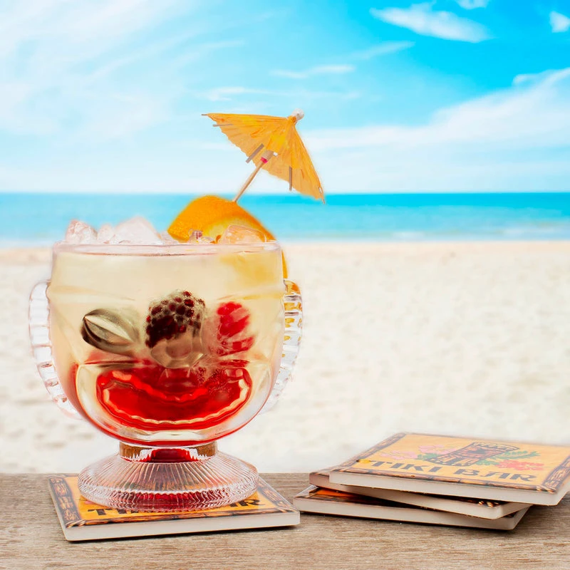 Flash Sale 🧨 Bars BarConic® Ceramic Tiki Coaster - Set Of 4 ✨ - Image 2