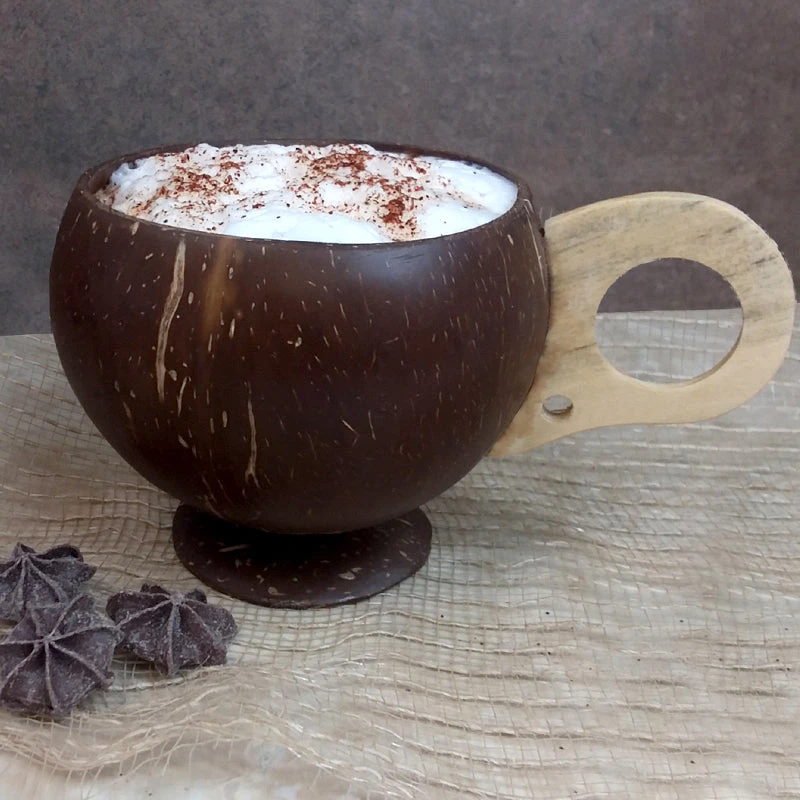 Best Sale 😀 Bars BarConic® Real Coconut Cup With Handle - 14 Ounces ⌛ - Image 2