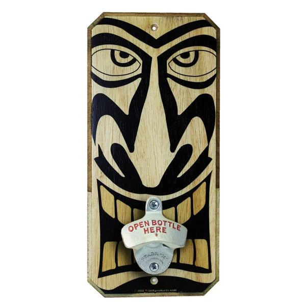Best Sale 😉 Bars TIKI - Wood Plaque Wall Mounted Bottle Opener 🛒