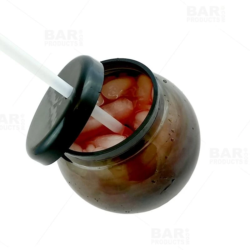 Outlet ⌛ Bars BarConic® Plastic Fishbowl Drinkware - Black - 20 Ounce - With Lid And Straw 😀 - Image 5