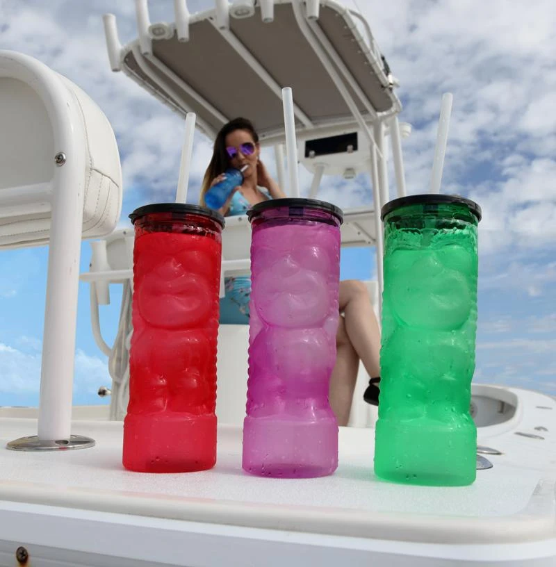 Best reviews of ⌛ Bars BarConic® Tiki Cup - Red Plastic W/ Lid And Straw - 24oz 🧨 - Image 3