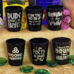 Deals 🧨 Bars Funny Drinking Themes 1.5oz Black Shot Glasses 👏