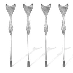 New ❤️ Bars Cocktail Stirrers - Stainless Steel Mermaid - 4 Pack ✔️