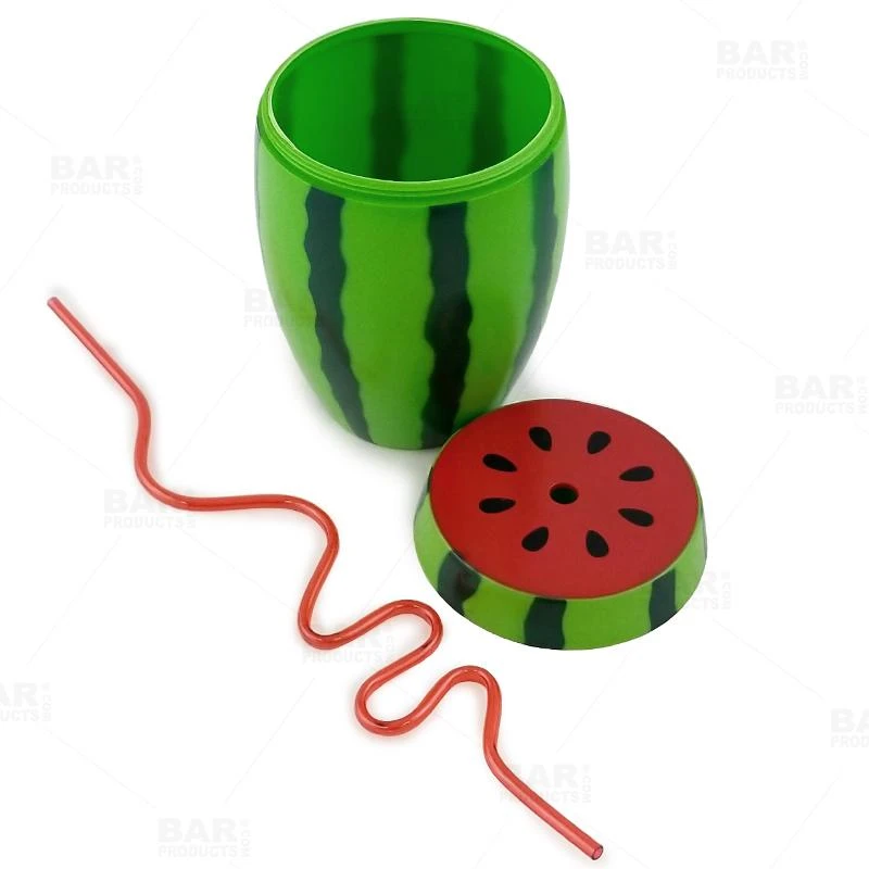 Best reviews of ⭐ Bars BarConic® Plastic Watermelon Drinking Cup W/ Twisty Straw And Lid - 28oz ✔️ - Image 3