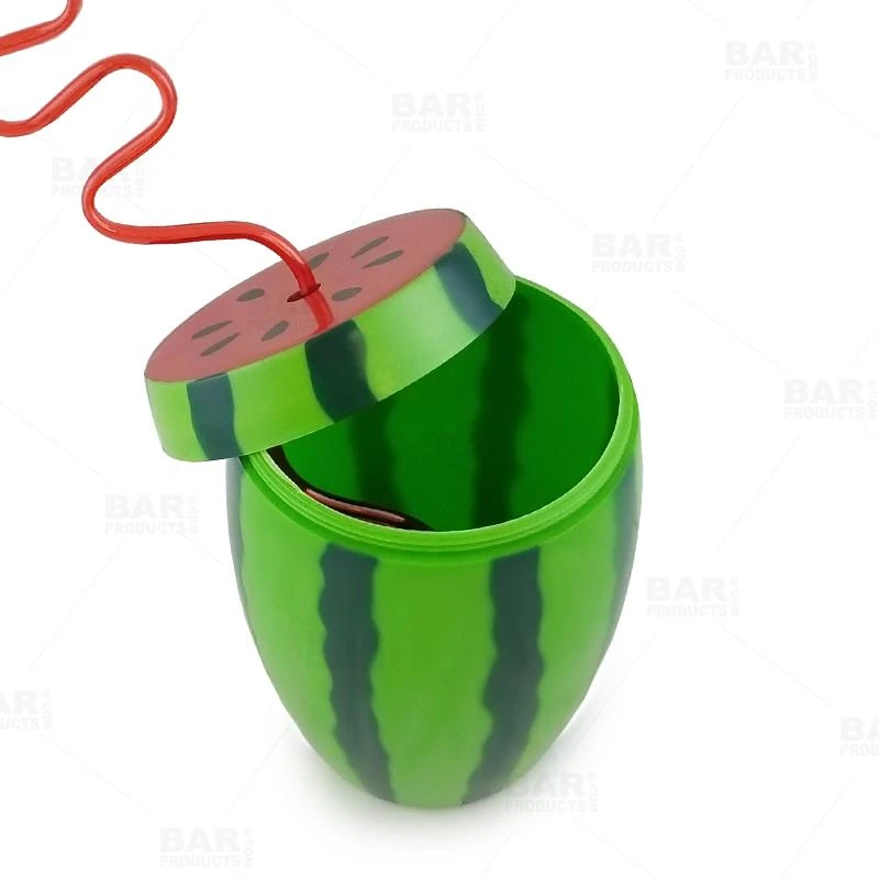 Best reviews of ⭐ Bars BarConic® Plastic Watermelon Drinking Cup W/ Twisty Straw And Lid - 28oz ✔️ - Image 4