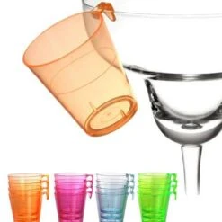 Wholesale ⌛ Bars Barconic® 2oz Assorted Plastic Shot Glass With Hook 👍