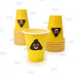 Hot Sale 👏 Bars Poop Emoji Shot Plastic Cups - 1 Oz - 20 Pack ⌛