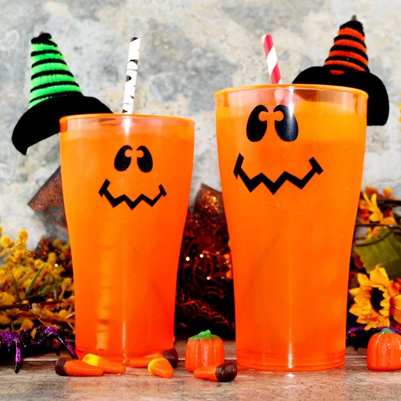 Wholesale π Bars Neon Orange Polycarbonate Cup - Wacky Jack O'Lantern - 2 Sizes Available β€οΈ - Image 3