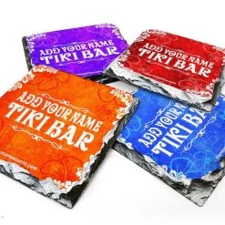 Hot Sale 💯 Bars Tiki Themed CUSTOMIZABLE Rock Slate Coasters ✨