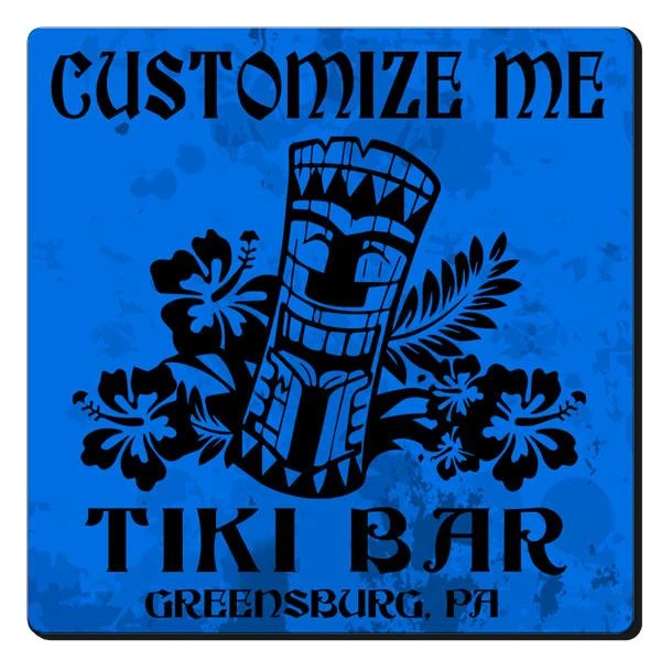 Cheap 😉 Bars CUSTOMIZABLE Coaster -Tiki Design - 3.5in Square Foam ✔️ - Image 3