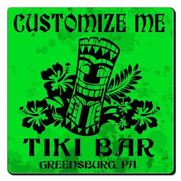 Cheap 😉 Bars CUSTOMIZABLE Coaster -Tiki Design - 3.5in Square Foam ✔️ - Image 4