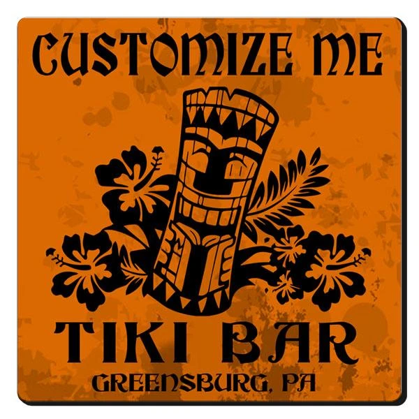 Cheap 😉 Bars CUSTOMIZABLE Coaster -Tiki Design - 3.5in Square Foam ✔️ - Image 5