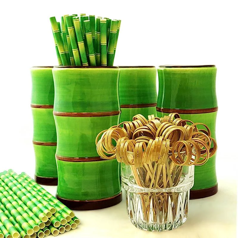 Best Sale 👍 Bars Green Bamboo Tiki Mug Drinkware Set 👏