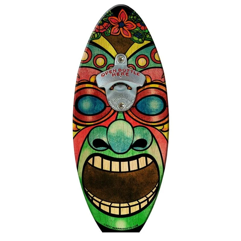 Cheap 🔥 Bars Carnival Tiki Man Surfboard Wall Mount Bottle Opener 🌟