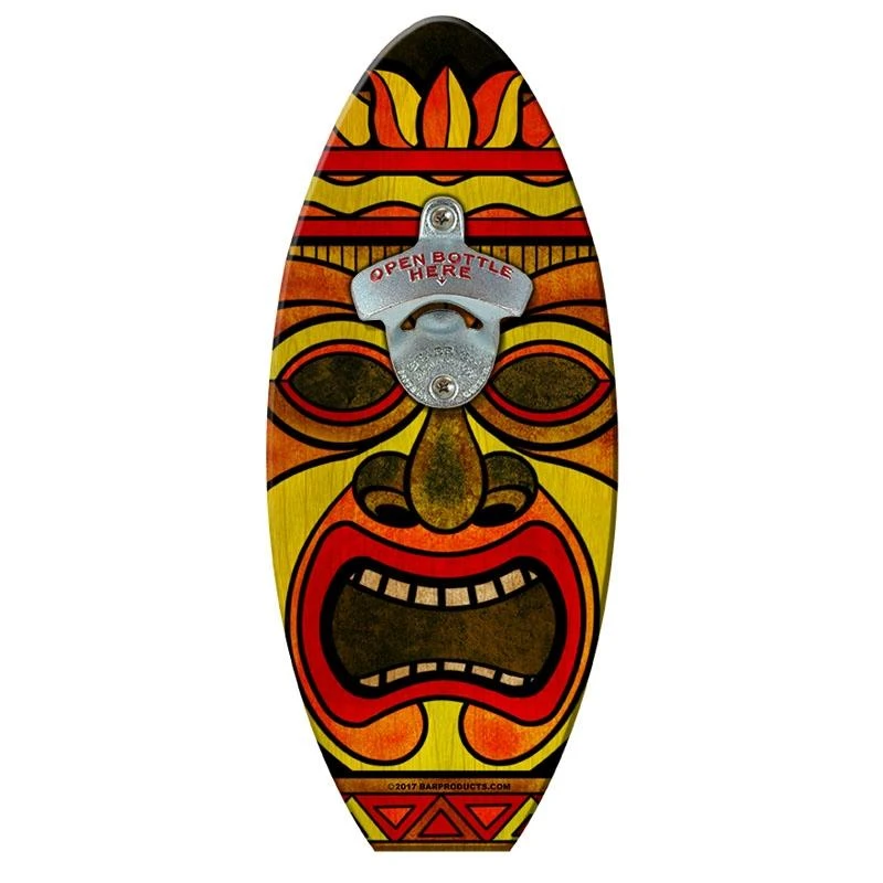 Hot Sale ⌛ Bars Red Hot Tiki Man Surfboard Wall Mount Bottle Opener ❤️